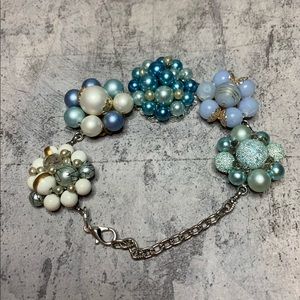 OOAK Blue Vintage Earring Bracelet. Bridal/Bridesmaids Vintage Wedding